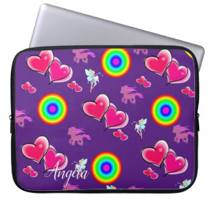 Housse Pour Ordinateur Portable Coeurs roses à manches pour ordinateur portable