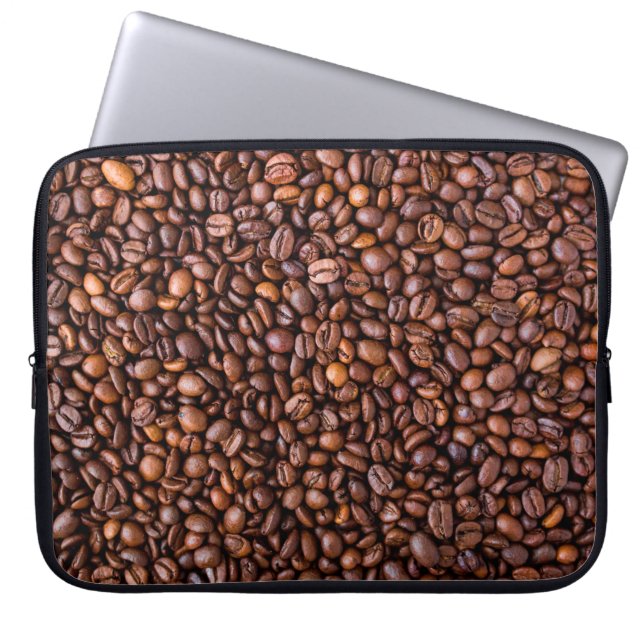 Housse Pour Ordinateur Portable Coffee beans food texture pattern (Devant)