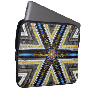 Housse Pour Ordinateur Portable Coins jaunes de l'ancien et rustique des triangles