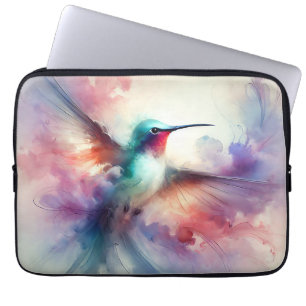 Housse Pour Ordinateur Portable Colibri gracieux en aquarelle