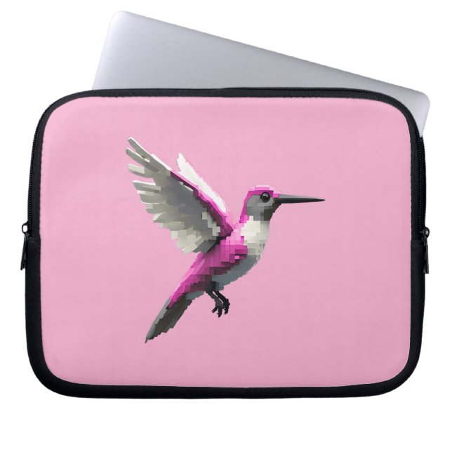 Housse Pour Ordinateur Portable Colibri rose percé (Devant)