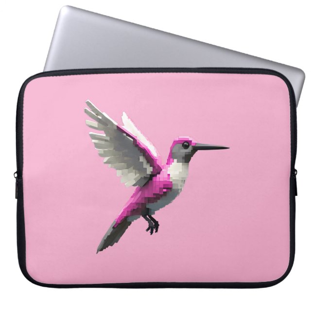 Housse Pour Ordinateur Portable Colibri rose percé (Devant)