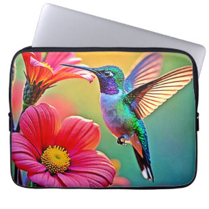 Housse Pour Ordinateur Portable Colibri vibrant au coucher du soleil