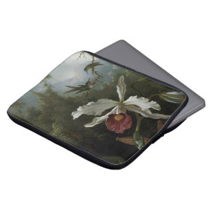 Housse Pour Ordinateur Portable Colibris et Orchidée blanche de Martin J. Heade