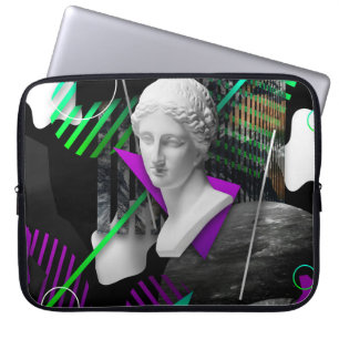 Housse Pour Ordinateur Portable Collage d'art contemporain avec statue de tête en