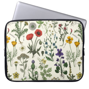 Housse Pour Ordinateur Portable Collage de fleurs sauvages