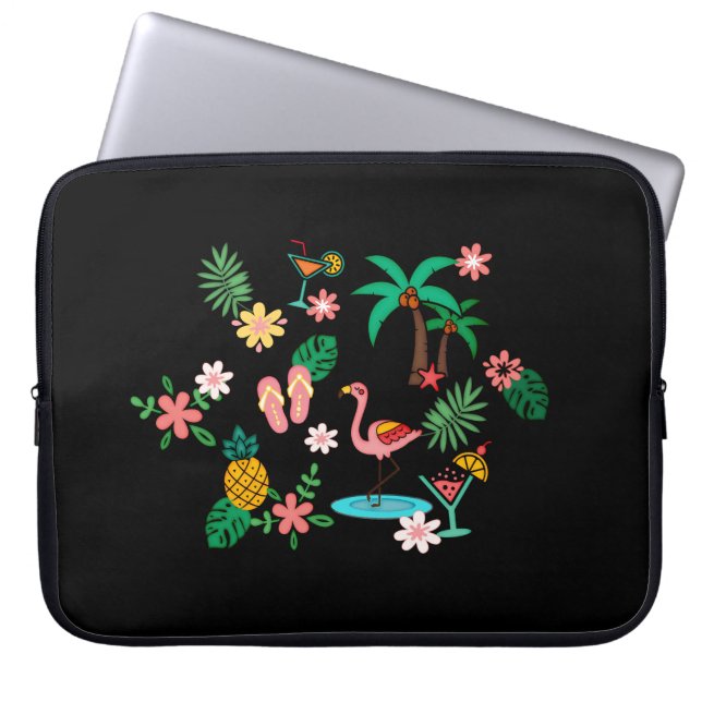 Housse Pour Ordinateur Portable Collage tropical (Devant)