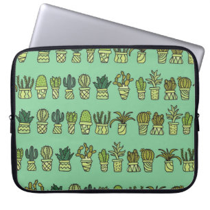 Housse Pour Ordinateur Portable Collection Cactus : Jeu De Doodles Dessiné À La Ma