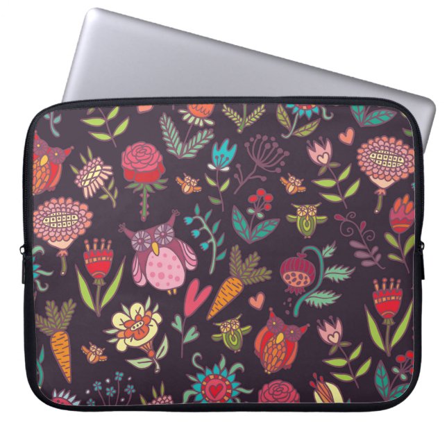 Housse Pour Ordinateur Portable Collection de grandes fleurs dynamiques (Devant)