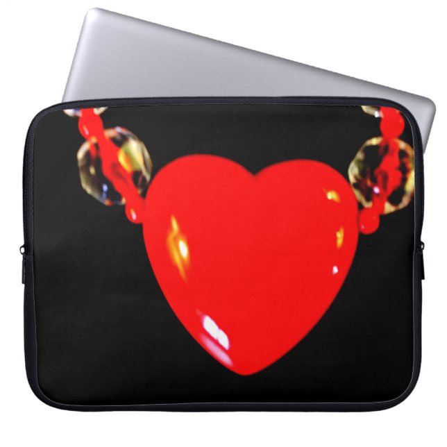 Housse Pour Ordinateur Portable Collier de coeur rouge (Devant)