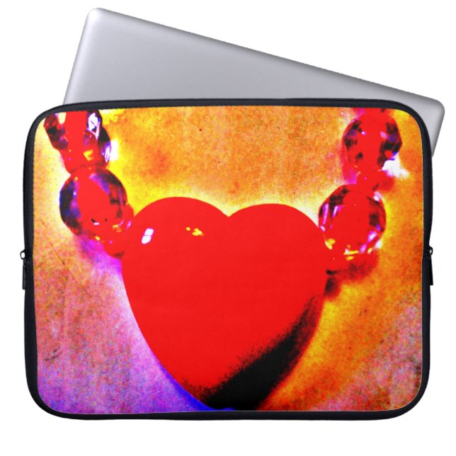Housse Pour Ordinateur Portable Collier de coeur rouge (Devant)