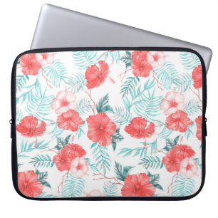 Housse Pour Ordinateur Portable Coloré dessiné à la main motif tropical avec h bri