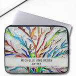 Housse Pour Ordinateur Portable Colorée de l'artiste<br><div class="desc">La pochette d'ordinateur portable de cet artiste est décorée d'une mosaïque colorée et d'une typographie moderne. Facile à personnaliser. Mosaïque originale © Michele Davies.</div>