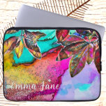 Housse Pour Ordinateur Portable Colorful Abstract Leaves Ink Nature Art<br><div class="desc">This nature art laptop case is a blast of wonderful colors. The background started with an alcohol ink design which underwent an amazing bokeh style transformation. Amazingly colorful leaves emerge from the left and right top of the case. The vibrant foliage blends wonderfully with the pretty background art. The colors...</div>