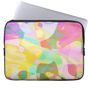 Housse Pour Ordinateur Portable Coloris Pastel Pièces Art Abstrait