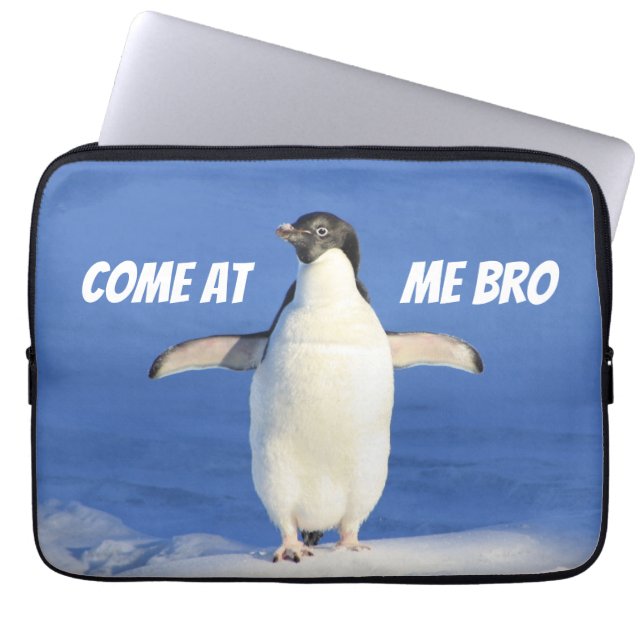 Housse Pour Ordinateur Portable Come at Me Bro Funny Meme Penguin (Devant)