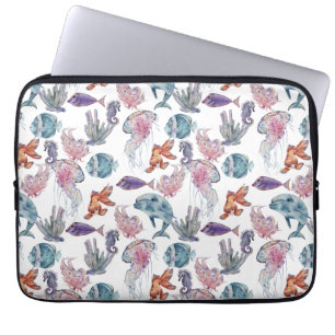 Housse Pour Ordinateur Portable Composition de aquarelle sous-marine Série Design