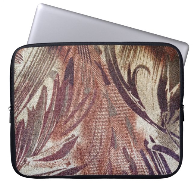 Housse Pour Ordinateur Portable Composition florale marron abstraite 2 (Devant)