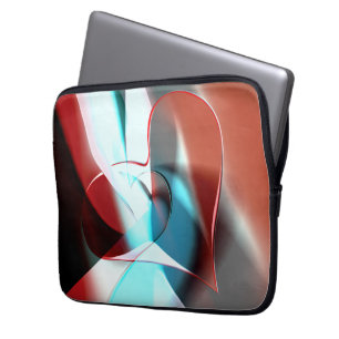 Housse Pour Ordinateur Portable Conception cardiaque simple, mélange de ton crista