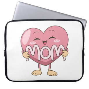 Housse Pour Ordinateur Portable Conception de câlin de coeur de maman Kawaii