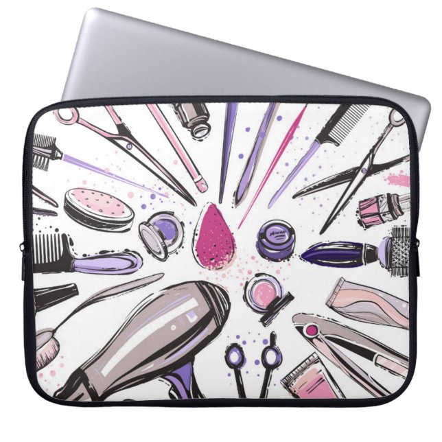 Housse Pour Ordinateur Portable Conception de cercle de maquillage (Devant)