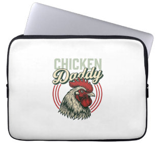 Housse Pour Ordinateur Portable Conception de chemise de coq de papa de poulet vin