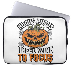 Housse Pour Ordinateur Portable Conception de chemise Halloween Citrouille de vin 