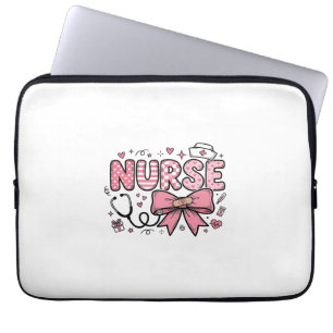 Housse Pour Ordinateur Portable Conception de chemise vectorielle Cute Nurse Bow H