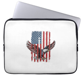 Housse Pour Ordinateur Portable Conception de chemise vintage drapeau aigle patrio