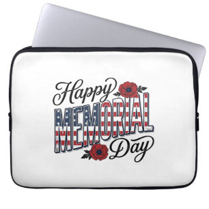 Housse Pour Ordinateur Portable Conception de chemise vintage Happy Memorial Day P