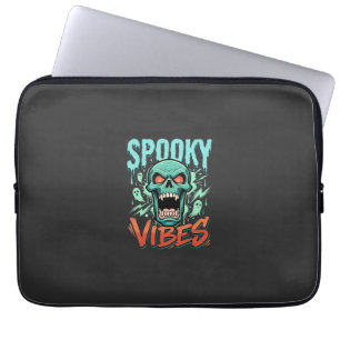Housse Pour Ordinateur Portable Conception de crâne de fantôme Halloween Vibes eff
