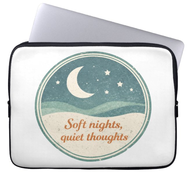 Housse Pour Ordinateur Portable Conception de lune de nuit calme (Devant)