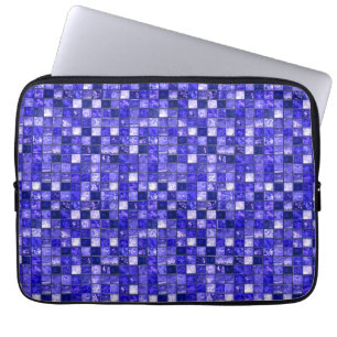 Housse Pour Ordinateur Portable Conception de mosaïque bleue abstraite avec textur