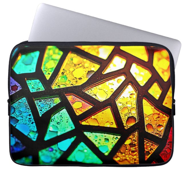 Housse Pour Ordinateur Portable Conception de mosaïque lumineuse abstraite vibrant (Devant)