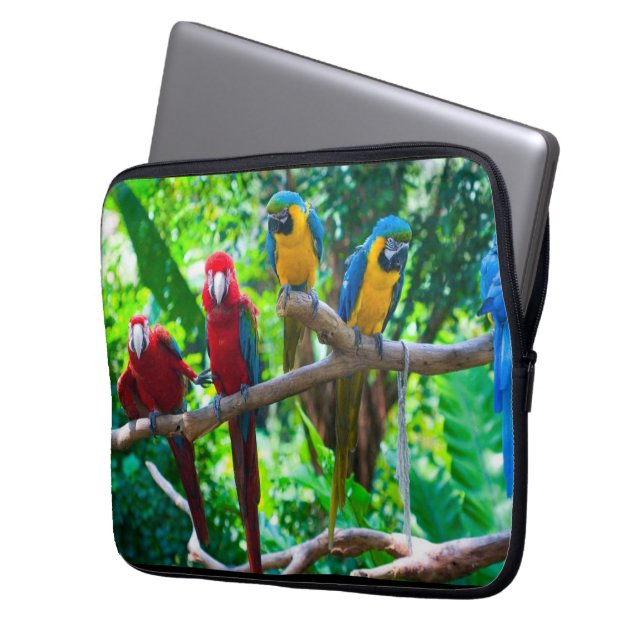 Housse Pour Ordinateur Portable Conception de perroquets tropicaux (devant gauche)
