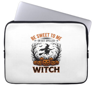 Housse Pour Ordinateur Portable Conception de sorcière d'Halloween Sois doux ou so