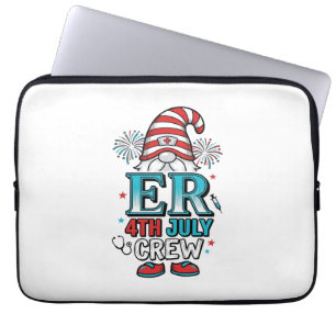 Housse Pour Ordinateur Portable Conception de T-shirt Gnome Patriotique ER 4 juill