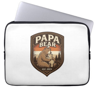 Housse Pour Ordinateur Portable Conception de t-shirt ours gravure vintage Papa Be