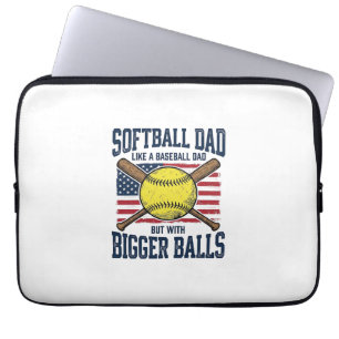 Housse Pour Ordinateur Portable Conception de t-shirt Vintage Softball Dad Bigger 