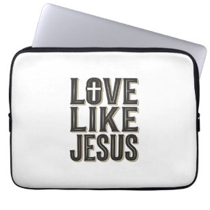 Housse Pour Ordinateur Portable Conception de typographie chrétienne Amour comme J