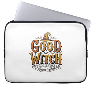 Housse Pour Ordinateur Portable Conception de typographie Halloween sorcière genti