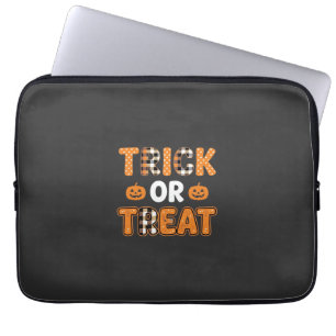 Housse Pour Ordinateur Portable Conception de vecteur de citrouille Halloween Tric