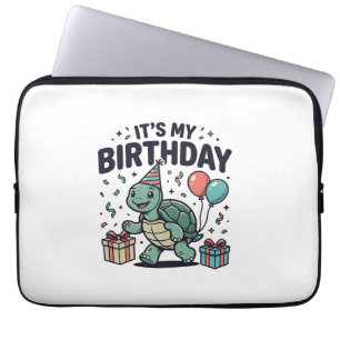 Housse Pour Ordinateur Portable Conception de vecteur de fête de tortue d'annivers