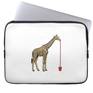 Housse Pour Ordinateur Portable Conception de vecteur de paille à boire de girafe 