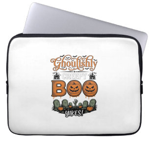 Housse Pour Ordinateur Portable Conception de vecteur effrayant mignon de petit Bo