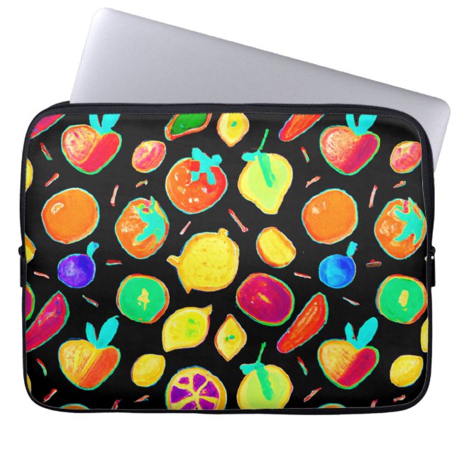 Housse Pour Ordinateur Portable Conception de vision de néon fruité (Devant)