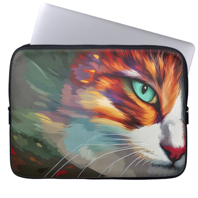 Housse Pour Ordinateur Portable Conception des yeux de chat (Devant)