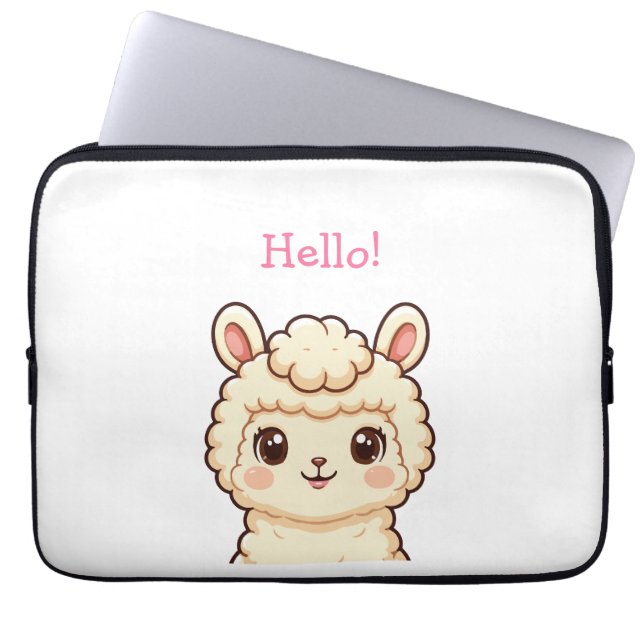 Housse Pour Ordinateur Portable Conception d'illustration de lama mignon (Devant)