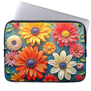 Housse Pour Ordinateur Portable Conception florale dynamique de l'Imaginaire