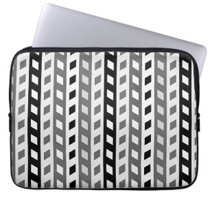 Housse Pour Ordinateur Portable Conception géométrique, gris, noir, blanc,
